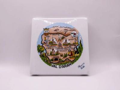 Dessous de plat illustr� val d'aran, c�ramique, paysage montagne, cadeau d�co