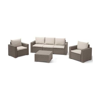 Salon de jardin en imitation resine tressee ALLIBERT avec table basse    5