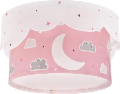 Plafonnier enfant Moon lune et �toiles rose, Lustre chambre; Enfant