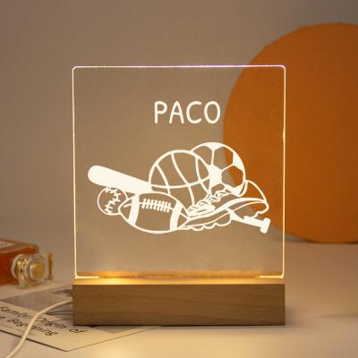 Veilleuse LED personnalis�e USB 3D nom enfant b�b� chambre cadeau