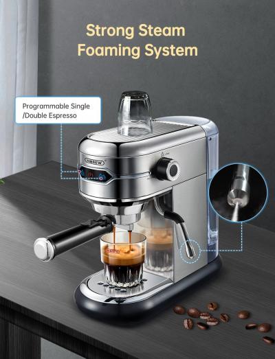 cafeti�re Cafetera 20 Bar Inox semi automatique Super mince