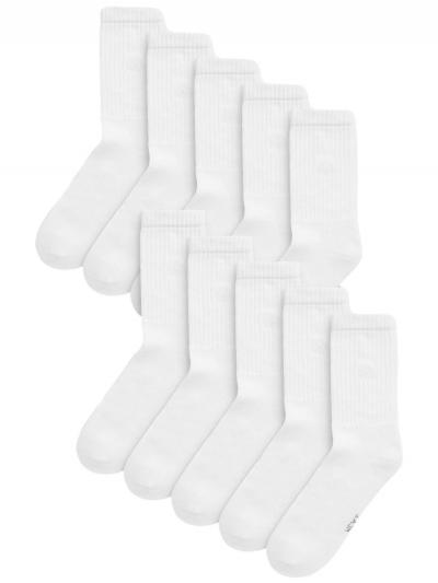 Homme Chaussettes de sport � semelle rembourr�e, 10 paires Blanc 46 49