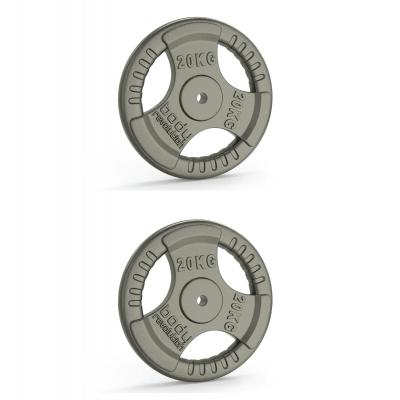 Paire de disques 20kg chrome tri grip en fonte, 1  standard
