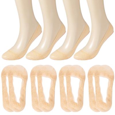 Lot de 8 Paires de Chaussettes Respirantes � Dentelle  Ballerine avec Silicon...
