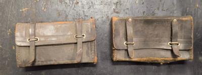 2 trousse boite a outils en cuir  velo bicyclette collection ancienne eroica