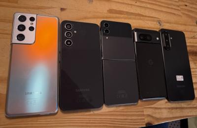 Lot 5 T�l�phones Ne S allument Plus 1 S21 Ultra Et 1 Z Flip4 256 A54 A17 Pixel 8