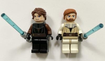 Lot 2 LEGO STAR WARS Minifigures ANAKIN sw0317   OBI WAN sw0197   SET 7957  2011