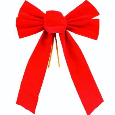 Noeud de Porte de No�l 33x23 cm, D�coration de No�l en Velours Rouge pour Che...