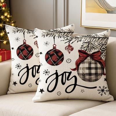 Housses de Coussin No�l Hiver Bonbons 40x40 cm, Set de 2, en Lin, D�coration ...