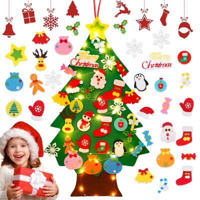 Sapin De Noel Artificiel en Feutre,Sapin De Noel Lumineux Bande avec 32 D�cor...