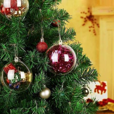 Lot de 20 Boules de No�l en Acrylique Transparent 8 cm pour d�coration