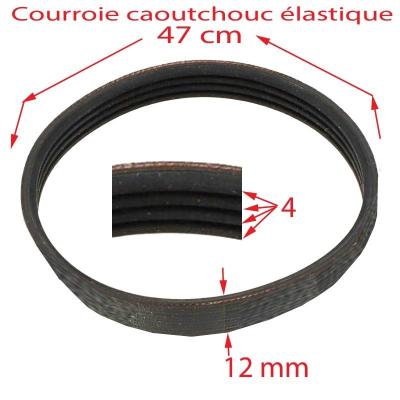 raboteuse rabot courroie  caoutchouc  �lastique 4 crans  circonf�rence47cm ep 12