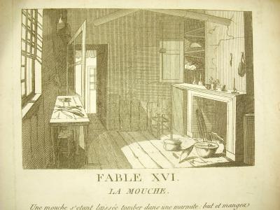 Fable The Fly Story C1800 Gravure Print In The Style Of La Fontaine