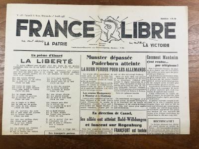 Paul �luard La Libert� 1945 Original Edition Journal Dordogne Bergerac WW2