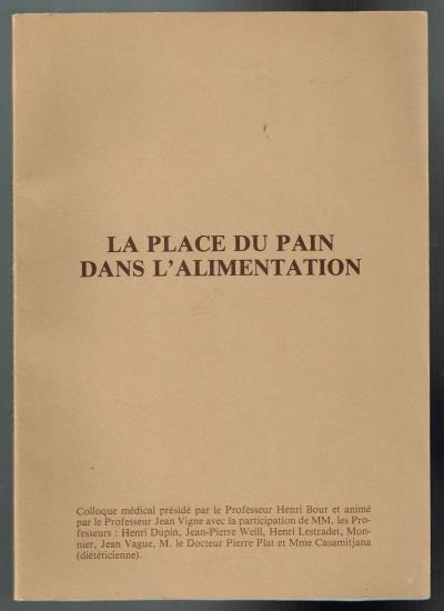 La place du pain dans l'alimentation   1980   92 pages