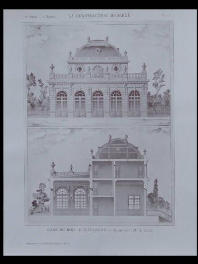 LA CONSTRUCTION MODERNE n�10 1903 PARIS, GARE AVENUE FOCH,  JULES LISCH, LOUVRE