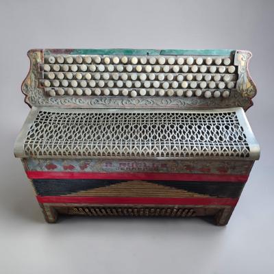 Rare accord�on ancien R. RUELLE Jemappes Belgique XIXe   collector   �tat de Jeu