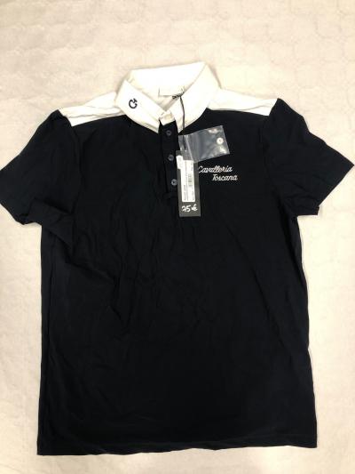 Polo �quitation Cavalleria Toscana Homme Taille M Noir Col Blanc Comp�tition