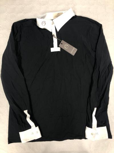 Chemise Concours �quitation Vestrum Ketchum Noir Col Blanc Manches Longues XLV