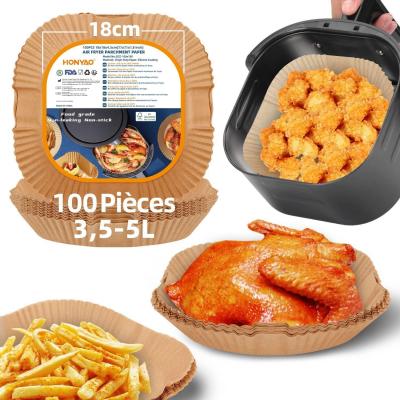 HONYAO Papier Cuisson Air Fryer Carr� 18x18 cm Paper Sulfuris� pour Friteuse a A