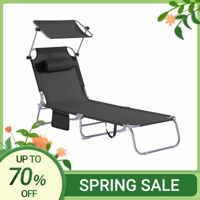 Transat Jardin Pliable Bain Soleil Pare Soleil Oreiller Chaise Longue