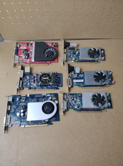 Lot 6 anciennes cartes graphiques PCI Express ASUS - NVIDIA - ATI Radeon  ...