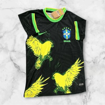 Maillot de football Nike Br�sil    Pre Match Noir Oiseaux