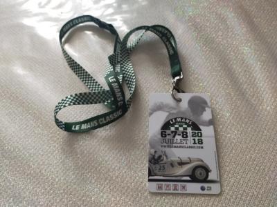 1 PASS BADGE   1 tour de cou dragonne LE MANS CLASSIC 2018