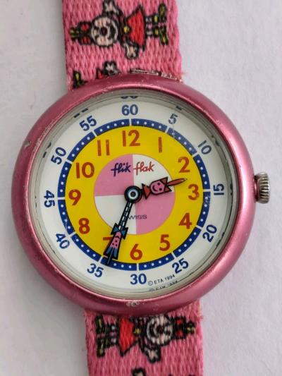 Montre Vintage Rose 1994 Flik Flak Swiss Watch Swatch