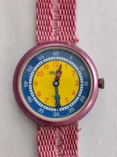 Montre Vintage Rose 1987 Flik Flak Swiss Watch Swatch