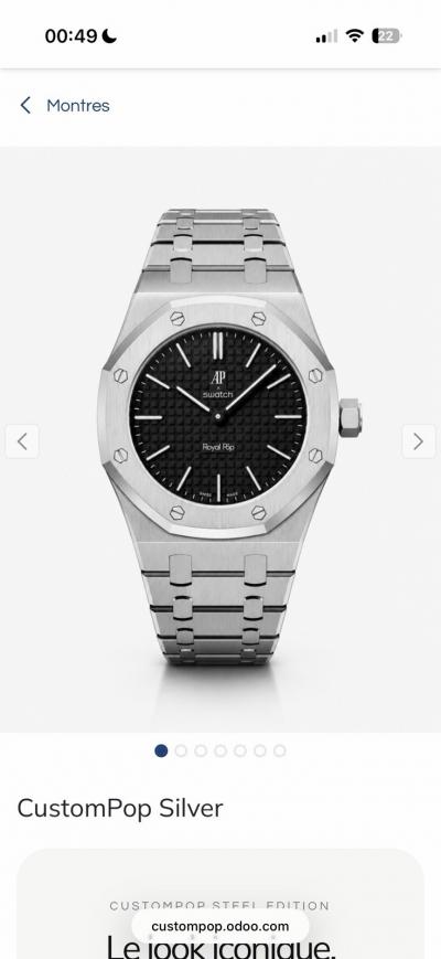 AP x SWATCH WITH ADAPTED STAINLESS STEEL BRACELET !
