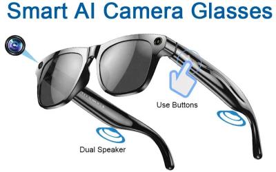 Lenovo Lunettes Connect�es 100MP 8K Cam�ra ChatGPT AI Bluetooth Appel Assistant