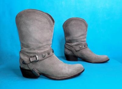 SARTORE Santiag Boots aus grauem, patiniertem Leder   EU 39