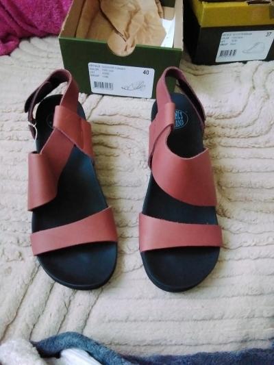 Sandales Loints of Holland cuir nubuck orange taille 40 femmes cuir chaussures ouvertes