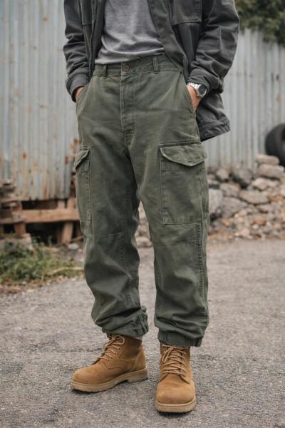 Pantalon cargo militaire vintage kaki Paul Boyer ann�es 80 workwear excellent �tat