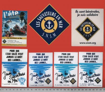 SNSM   LES SAUVETEURS EN MER   SOLIDARITE SAUVETAGE   LOT 7 AUTOCOLLANTS