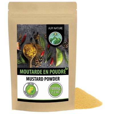 Graines de Moutarde Jaune Blanche Moulues 1kg, Graine de Moutarde en Poudre