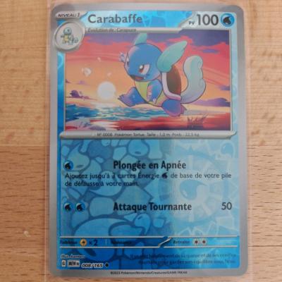 Carte Pokemon Carabaffe RARE reverse EV3.5 MEW 151 fr Neuf