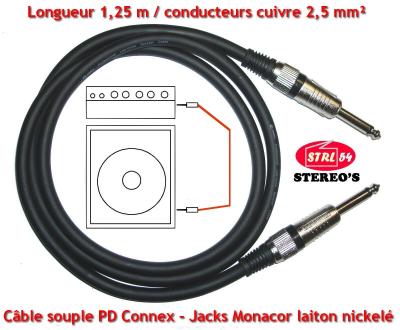 Cable Jack 1,25 M 2,5 Mm� Cu Amplificador Altavoz Caja Guitarra Sono Instrumento