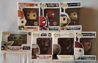 Lot 7 Figurines POP Funko : Dragon Ball Z   Spiderman   Star Wars   Harry Potter