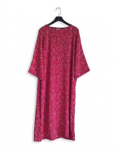 Robe Longue Fluide Rouge Motifs NEUVE AVEC �TIQUETTE Taille Unique (M XL)