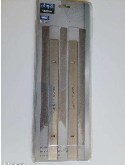 Scheppach : Lot de 2 fers 210x16,5x1,5 mm pour raboteuse d�gauchisseuse HMS850