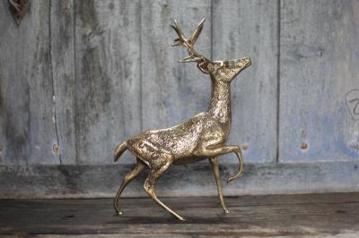 Statue cerf , sculpture grand cerf en laiton, d�coration int�rieur, collection
