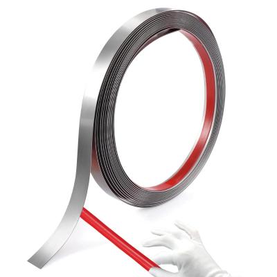 Moulure Flexible 5M X 10MM Peler et Coller Moulure Murale en Acier Inoxydable...