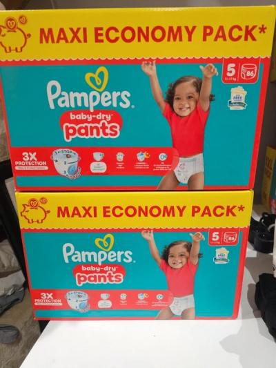 172 couches  ,2 Paquet de 86 Couches Pants b�b� Pampers T5  Neuf   Envoi rapide