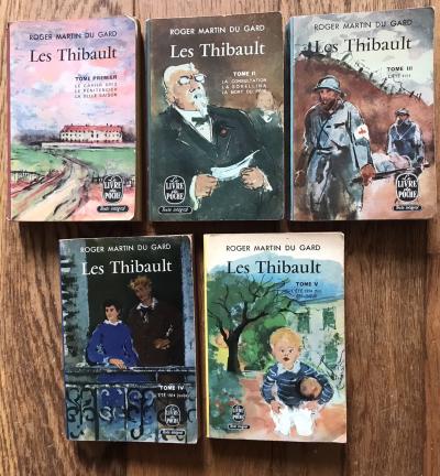 LES THIBAULT   Roger Martin du Gard   5 tomes    Le Livre de Poche   Ann�es 60