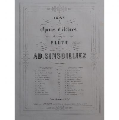MOZART W. A. La fl�te enchant�e instrument de fl�te solo ca1865