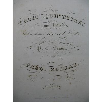 Kuhlau Fr�d�ric Quintet Op 51 Flute Violin Viola Cello Ca1830