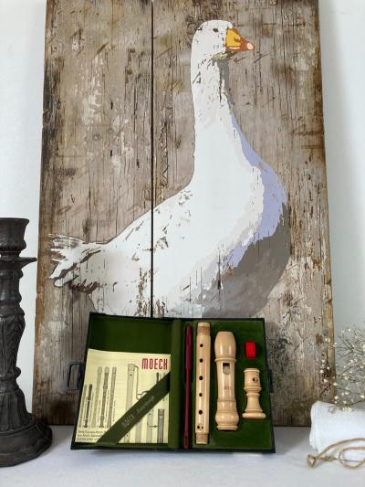 526   Instrument de Musique Ancienne Fl�te � Bec en Bois Moeck Rottenburgh
