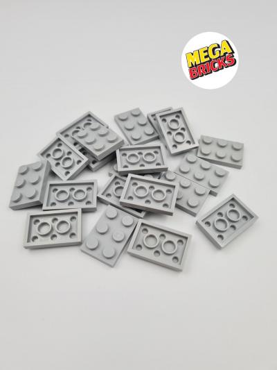 LEGO LOT 20 X PLATE 2X3 L.B.GRAY REF 3021 - 4211396  NEUF